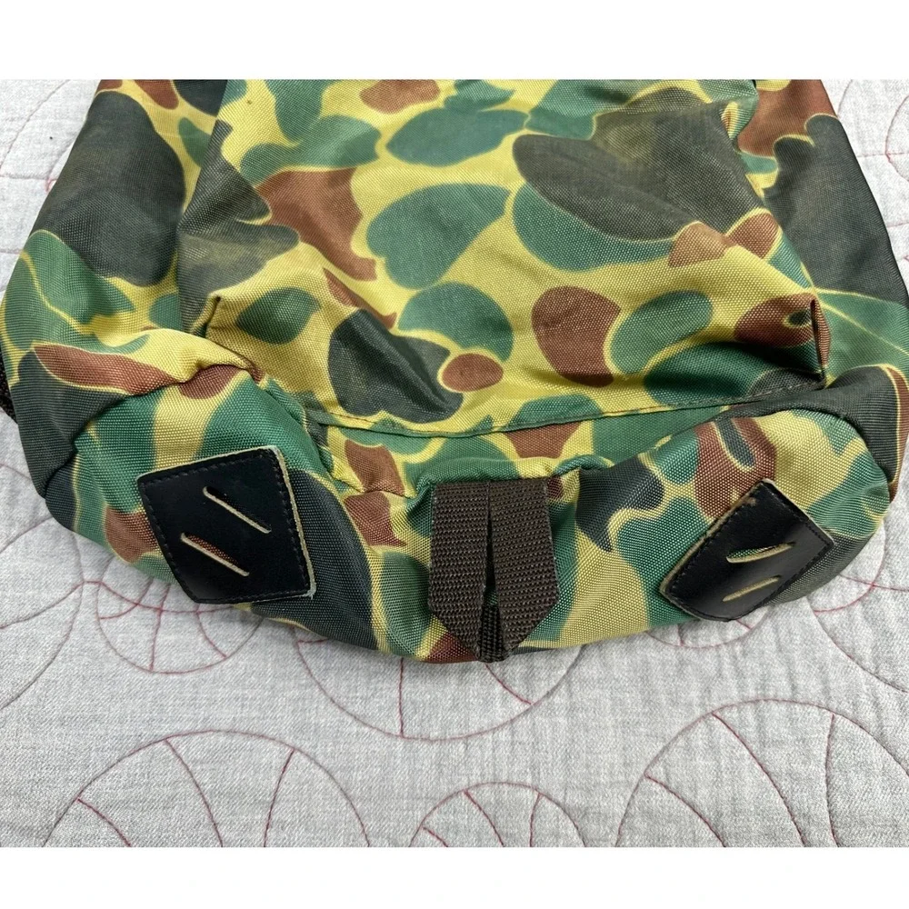 VTG Backpack Camouflage Nylong with Leather Lash Tabs
